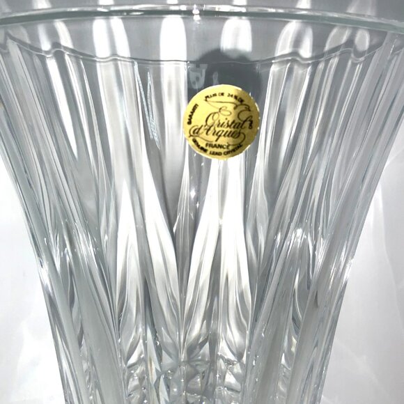 French Cristal D'Arques Diamond Cut Lead Crystal Vase Fontenay Collection MCM - Picture 11 of 12